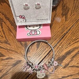Hello Kitty Earrings & Bracelet NWT
